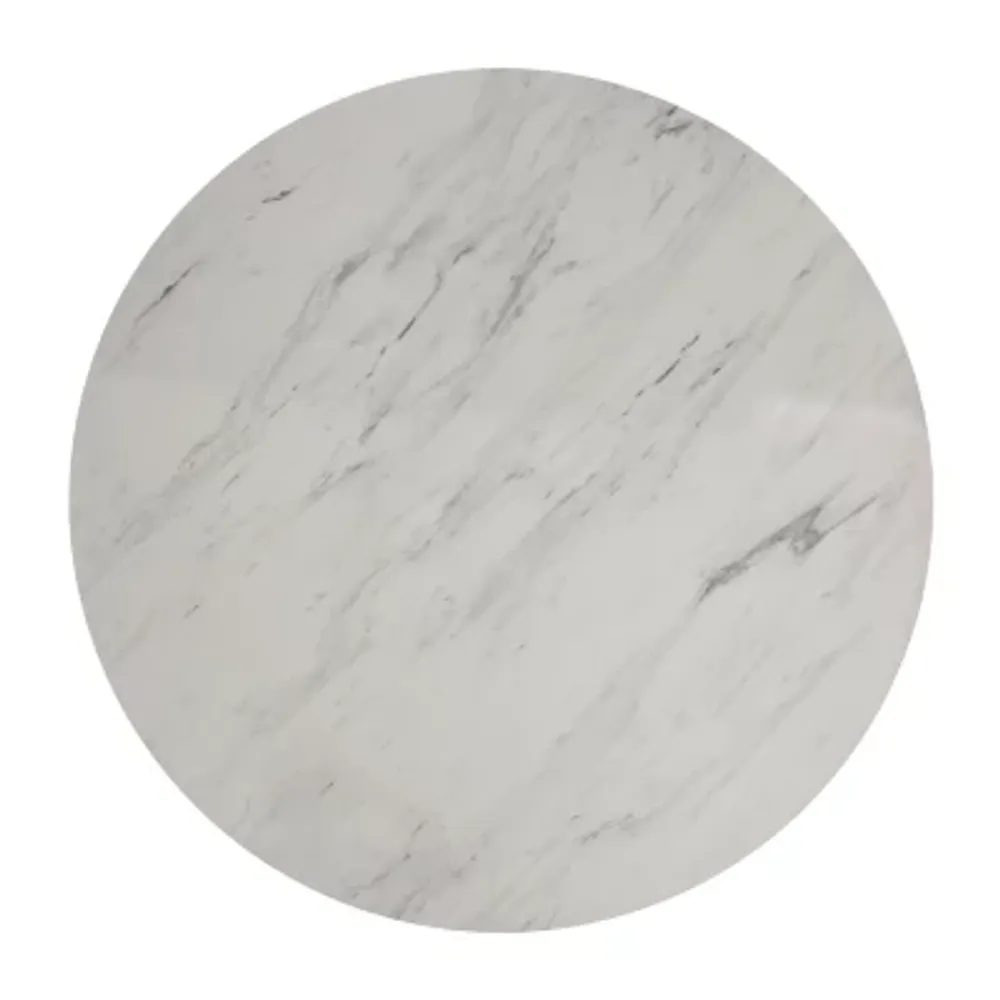 Kitchener Round Faux Marble-Top Dining Table
