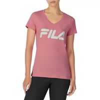 FILA Sasha V Neck Tee Womens V Neck Short Sleeve Graphic T-Shirt