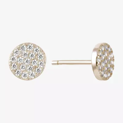 Silver Treasures Cubic Zirconia 14K Gold Over Silver 6mm Stud Earrings