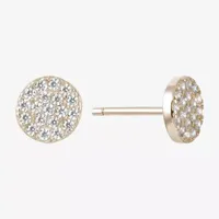 Silver Treasures Cubic Zirconia 14K Gold Over Silver 6mm Stud Earrings