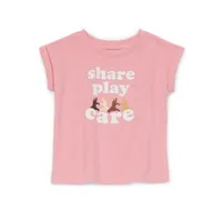 Okie Dokie Baby Girls Round Neck Short Sleeve T-Shirt