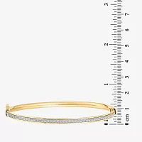 18k Gold Over Sterling Silver Glitter Hoop Earrings and Bangle Set