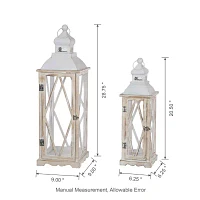 Glitzhome Farmhouse Wood & Metal 2-pc. Decorative Lantern