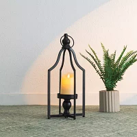 Glitzhome Large Modern Farmhouse Black Metal Decorative Lantern