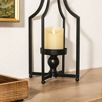 Glitzhome Large Modern Farmhouse Black Metal Decorative Lantern