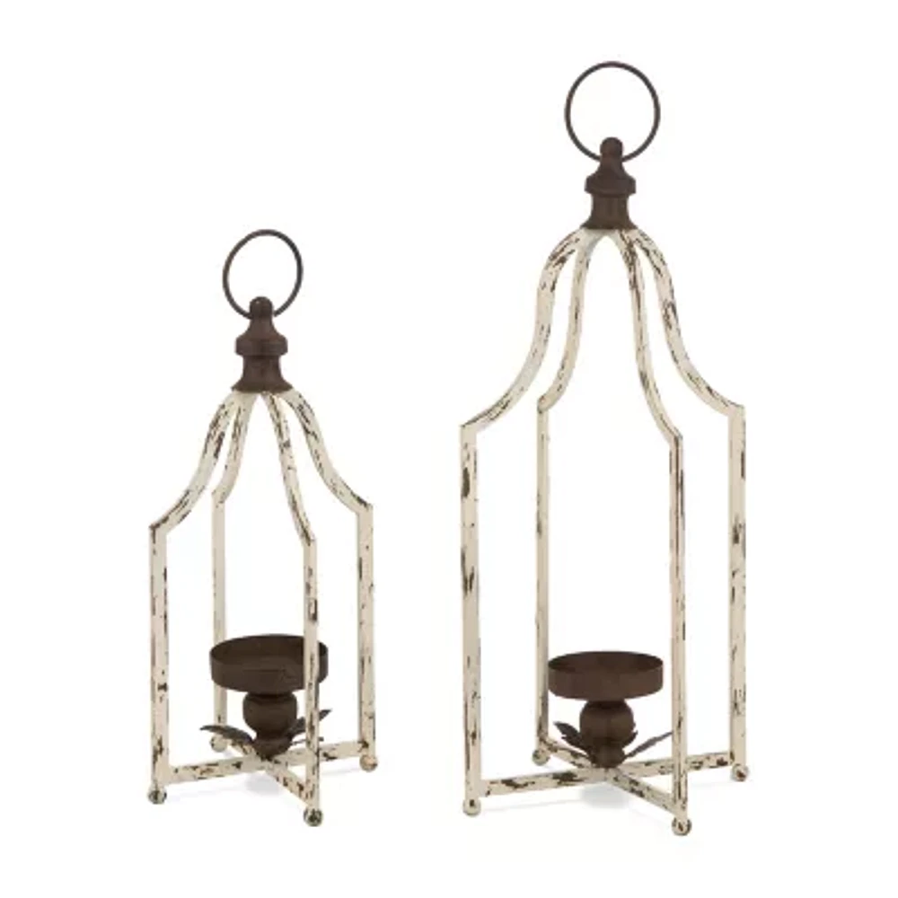 Glitzhome Small & Large Farmhouse Metal 2-pc. Decorative Lantern