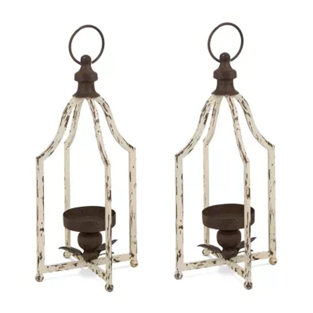 Glitzhome Farmhouse Metal 2-pc. Decorative Lantern