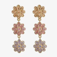Monet Jewelry Glass Flower Drop Earrings