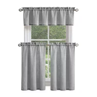 Martha Stewart Bedford Woven Plaid 3-pc. Rod Pocket Window Tiers