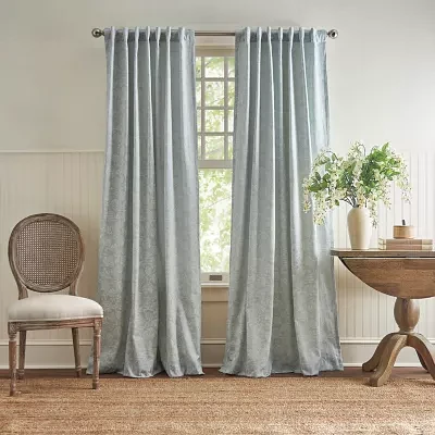 Martha Stewart Cottage Floral Rod Pocket Light-Filtering Set of 2 Curtain Panels