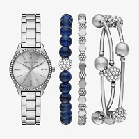 Skechers Womens Silver Tone 4-pc. Watch Boxed Set Sr9109