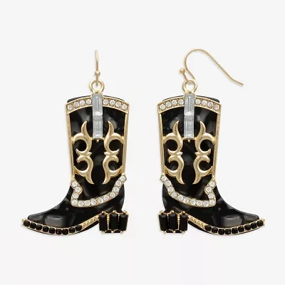 Bijoux Bar Cowboy Boots Glass Drop Earrings