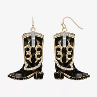 Bijoux Bar Cowboy Boots Glass Drop Earrings