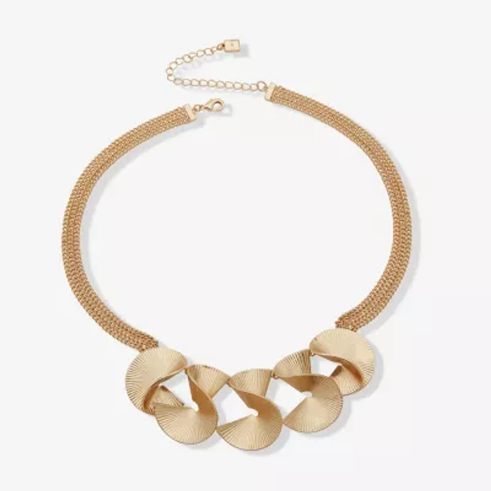 Worthington Gold Tone 17 Inch Curb Collar Necklace