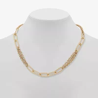 a.n.a Gold Tone 16 Inch Herringbone Collar Necklace