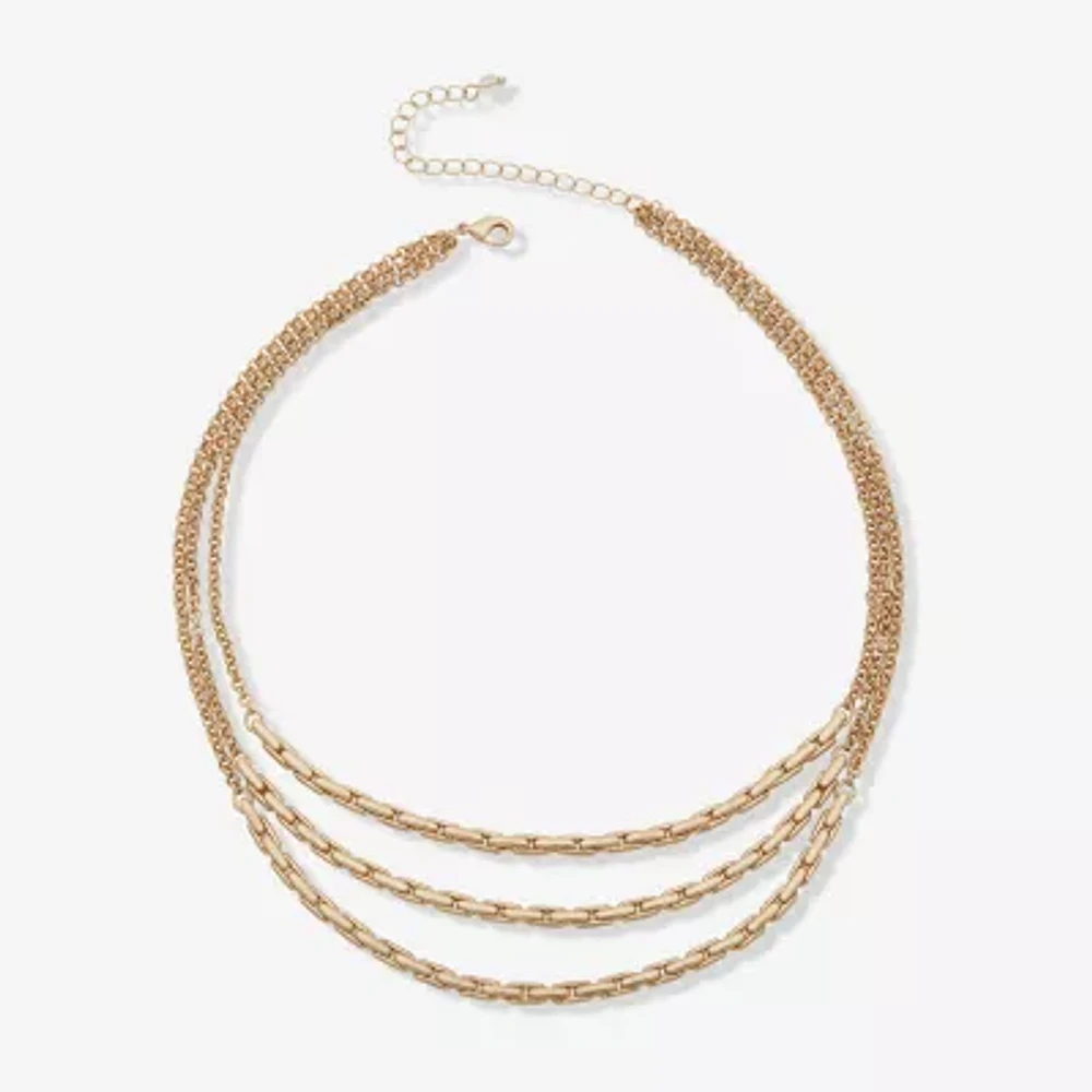 a.n.a Gold Tone 16 Inch Herringbone Strand Necklace