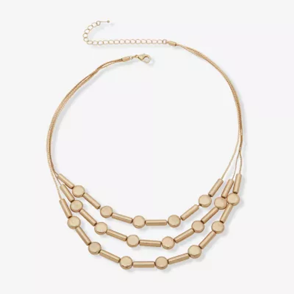 a.n.a Gold Tone Womens 16 Inch Strand Necklace