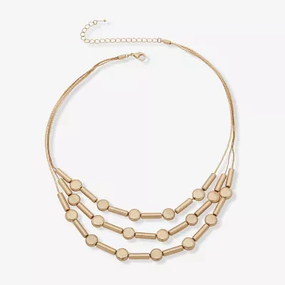 a.n.a Gold Tone Womens 16 Inch Strand Necklace