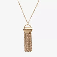 a.n.a Gold Tone 30 Inch Herringbone Pendant Necklace