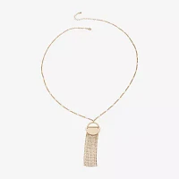 a.n.a Gold Tone 30 Inch Herringbone Pendant Necklace