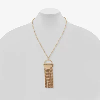 a.n.a Gold Tone 30 Inch Herringbone Pendant Necklace