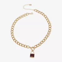 Worthington Gold Tone 17 Inch Curb Pendant Necklace