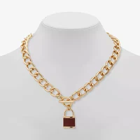 Worthington Gold Tone 17 Inch Curb Pendant Necklace