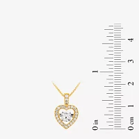 Womens 1/2 CT. T.W. Lab Grown White Diamond 10K Gold Heart Pendant Necklace