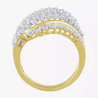 Womens 2 CT. T.W. Lab Grown White Diamond 10K Gold Cocktail Ring