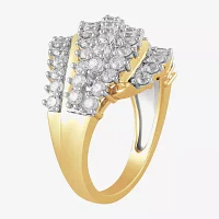 Womens 2 CT. T.W. Lab Grown White Diamond 10K Gold Cocktail Ring