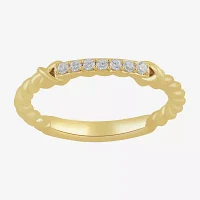 Womens 1/10 CT. T.W. Lab Grown White Diamond 14K Gold Over Silver Sterling Delicate Cocktail Ring