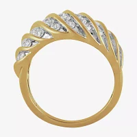 Womens 1 CT. T.W. Lab Grown White Diamond 14K Gold Over Silver Sterling Cocktail Ring