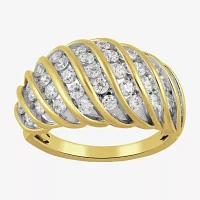 Womens 1 CT. T.W. Lab Grown White Diamond 14K Gold Over Silver Sterling Cocktail Ring