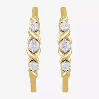 1/2 CT. T.W. Lab Grown White Diamond 14K Gold Over Silver Sterling Silver 23mm Hoop Earrings