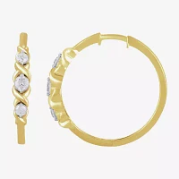 1/2 CT. T.W. Lab Grown White Diamond 14K Gold Over Silver Sterling Silver 23mm Hoop Earrings