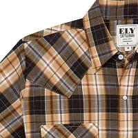 Ely Cattleman Plaid Mens Long Sleeve Western Shirt