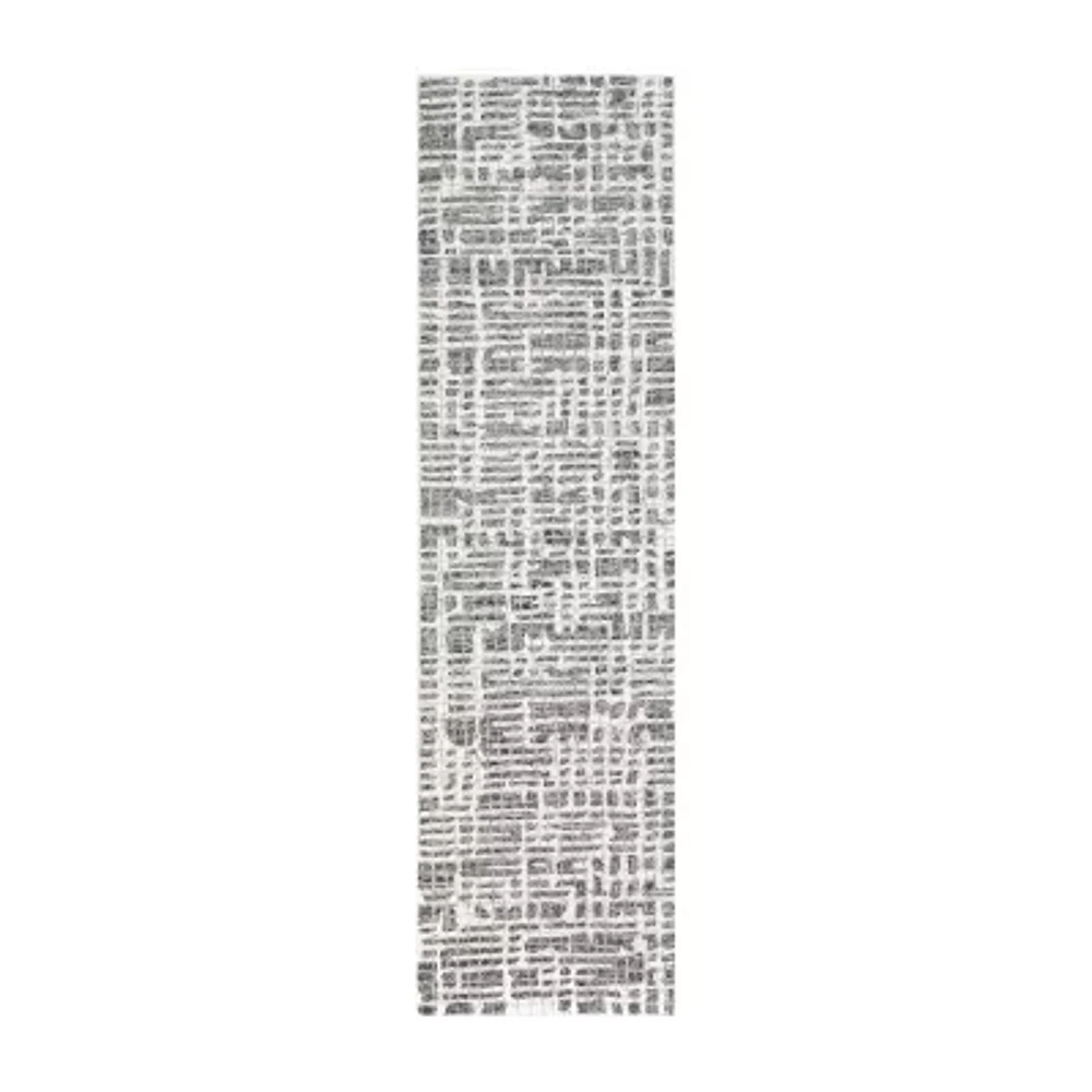 Liora Manne Savannah Grid Geometric Hand Tufted 2' X 7'6" Rectangular Runner