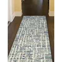 Liora Manne Savannah Grid Geometric Hand Tufted 2' X 7'6" Rectangular Runner