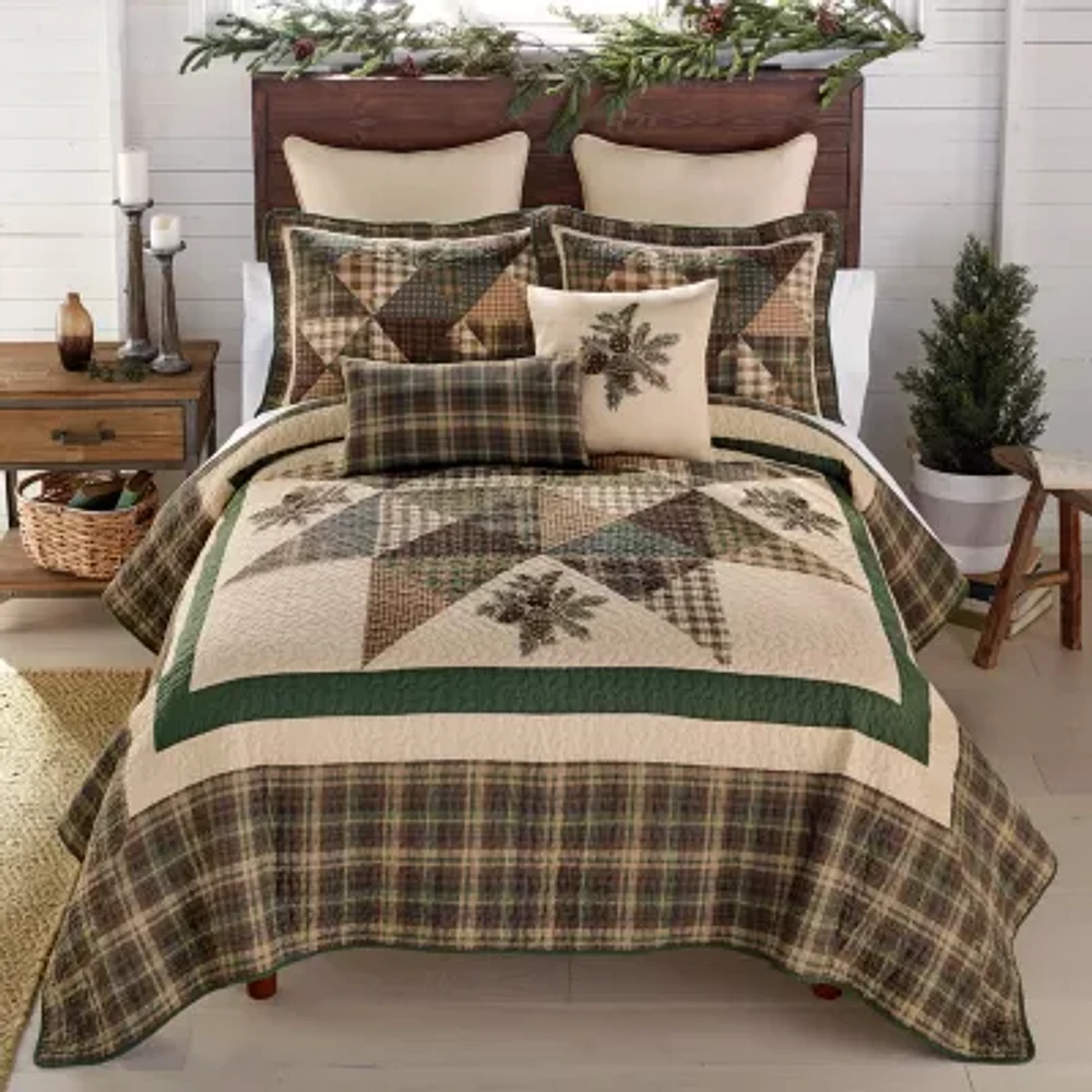 Donna Sharp Pine Star 3-pc. Embroidered Hypoallergenic Quilt Set