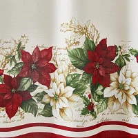 Elrene Home Fashions Red & White Poinsettia Shower Curtain