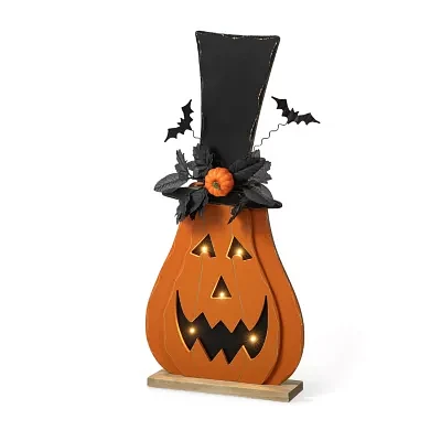 Glitzhome "29.5"" Lighted Wooden Porch Decor" Halloween Porch Sign