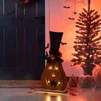 Glitzhome "29.5"" Lighted Wooden Porch Decor" Halloween Porch Sign