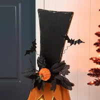 Glitzhome "29.5"" Lighted Wooden Porch Decor" Halloween Porch Sign