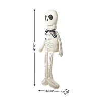 Glitzhome "47""Fabric Skeleton Sitter Porch Decor" Halloween Porch Sign