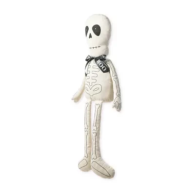 Glitzhome "47""Fabric Skeleton Sitter Porch Decor" Halloween Porch Sign