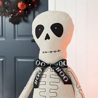 Glitzhome "47""Fabric Skeleton Sitter Porch Decor" Halloween Porch Sign