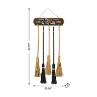 Glitzhome 42" Wooden Brooms Parking Decor Halloween Porch Sign