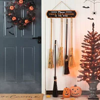 Glitzhome 42" Wooden Brooms Parking Decor Halloween Porch Sign