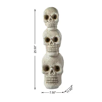 Glitzhome "25.5""Ligted Mgo Skull Porch Decor" Halloween Porch Sign