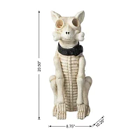 Glitzhome "20.5""Ligted Mgo Skeleton Dog Porch Decor" Halloween Porch Sign